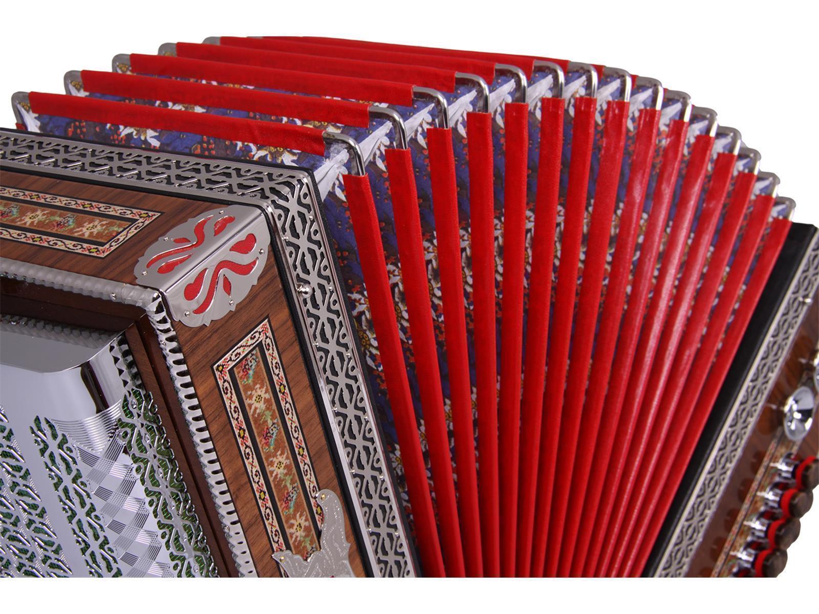 Steirische Harmonika Kärntnerland Edelholz rot C/F/Bb/Eb