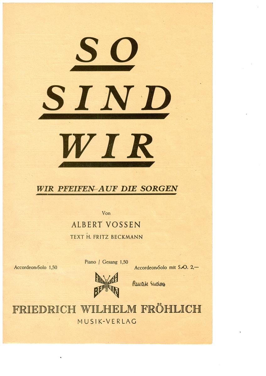 So sind wir, Vossen - Antiquariat So sind wir, Vossen - Antiquariat
