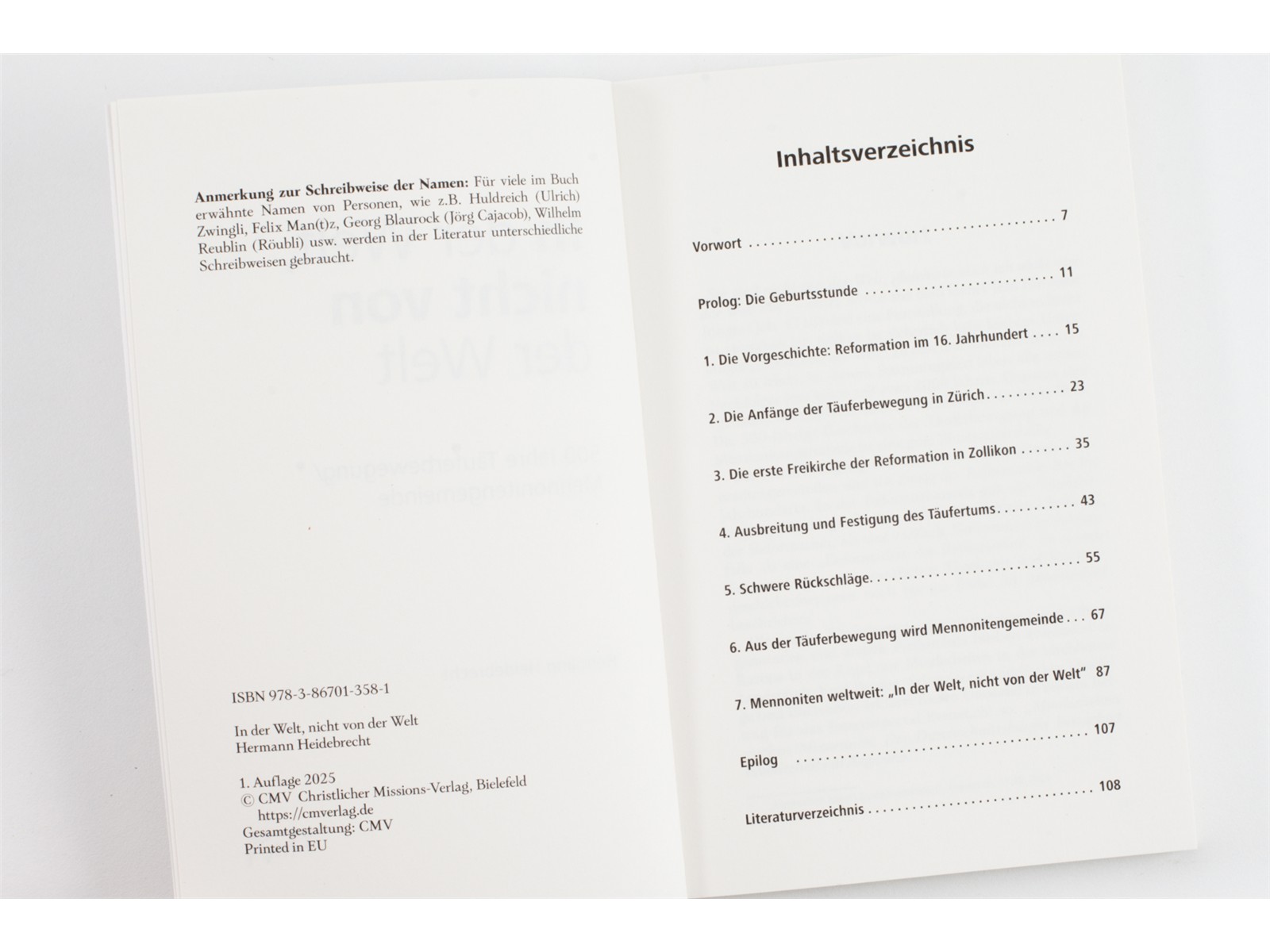 In der Welt nicht von der Welt - 500 Jahre Täuferbewegung (ab 1.5.25: €6,90) In der Welt nicht von der Welt - 500 Jahre Täuferbewegung (ab 1.5.25: €6,90)