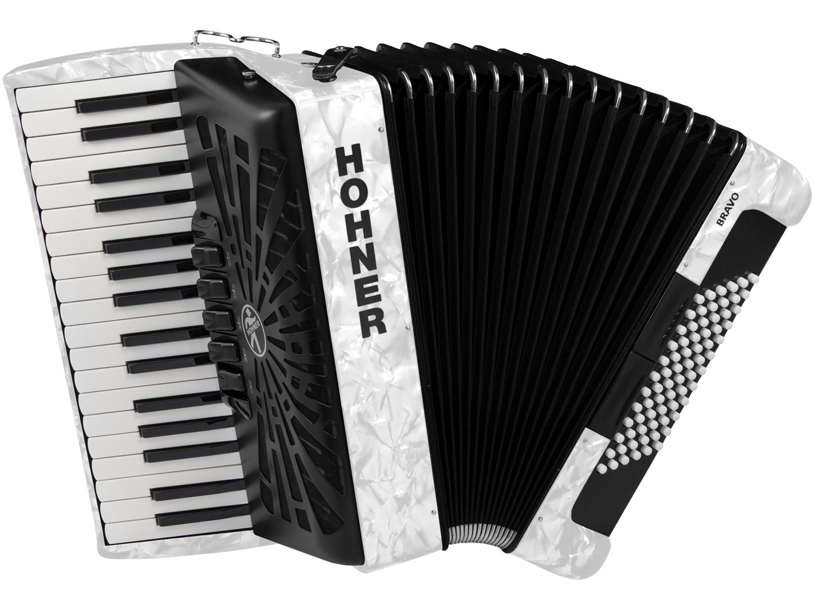 Akkordeon Hohner Bravo III 72 Bass weiß