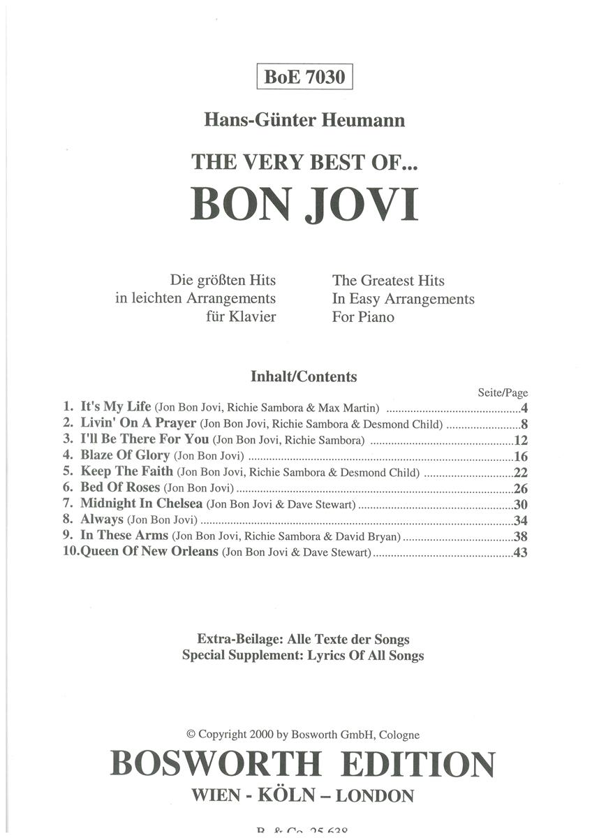 Very best of Bon Jovi - Antiquariat Very best of Bon Jovi - Antiquariat