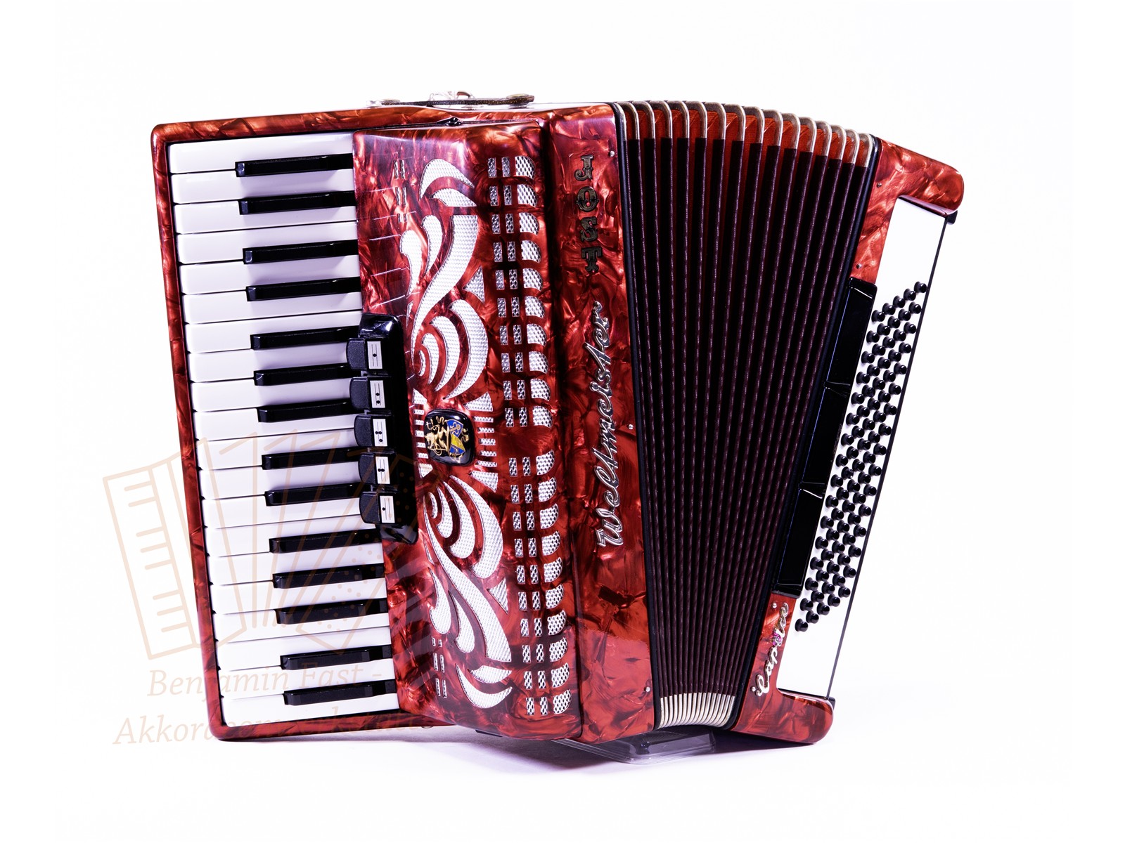 Akkordeon Weltmeister Caprice 34/80/III/5/3 rot - gebraucht