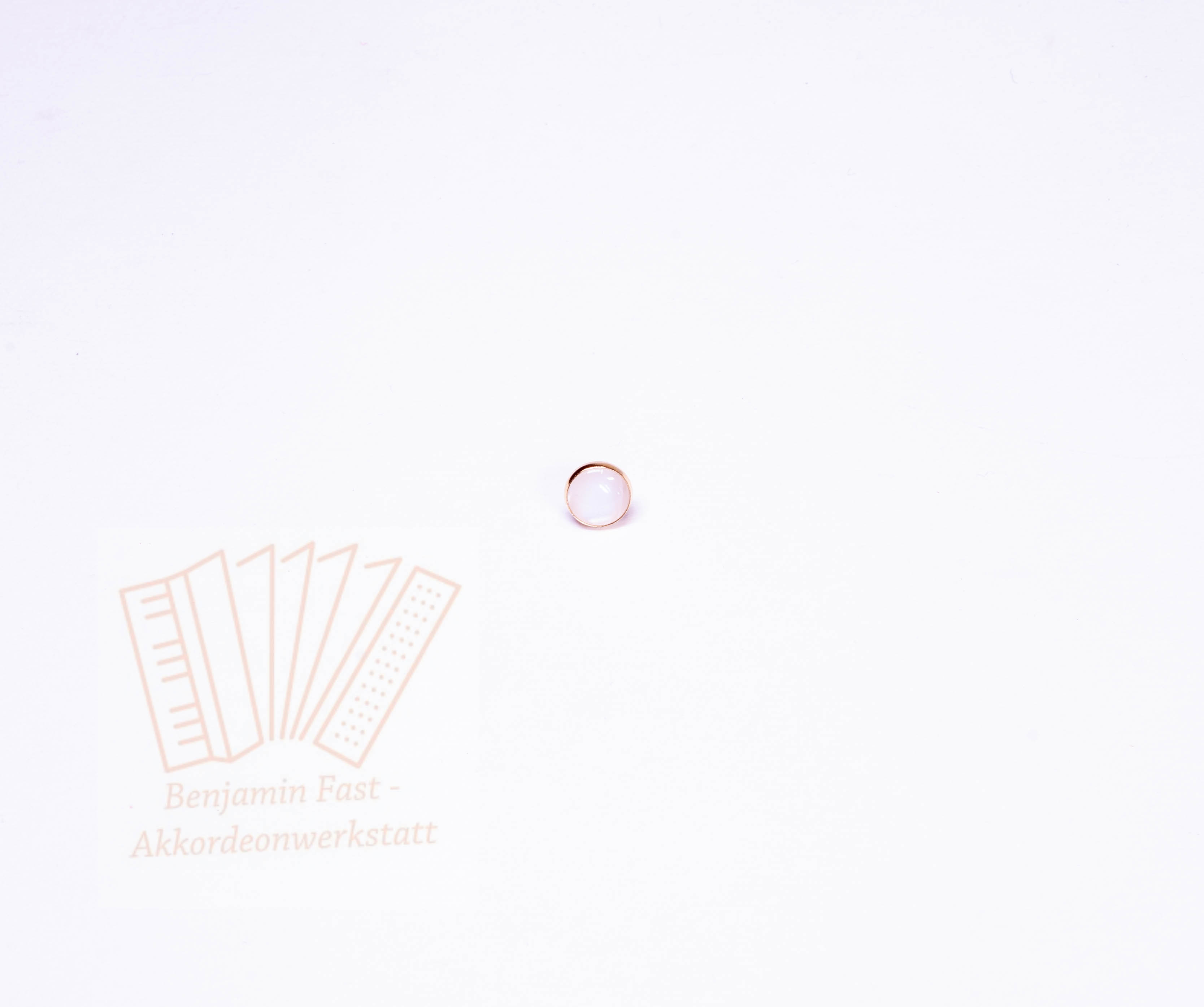 Bassknopf weiß/gold 9,6mm glatt Gewinde