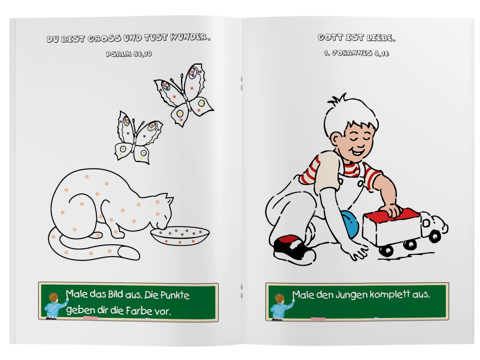 Malheft mit Aufgaben