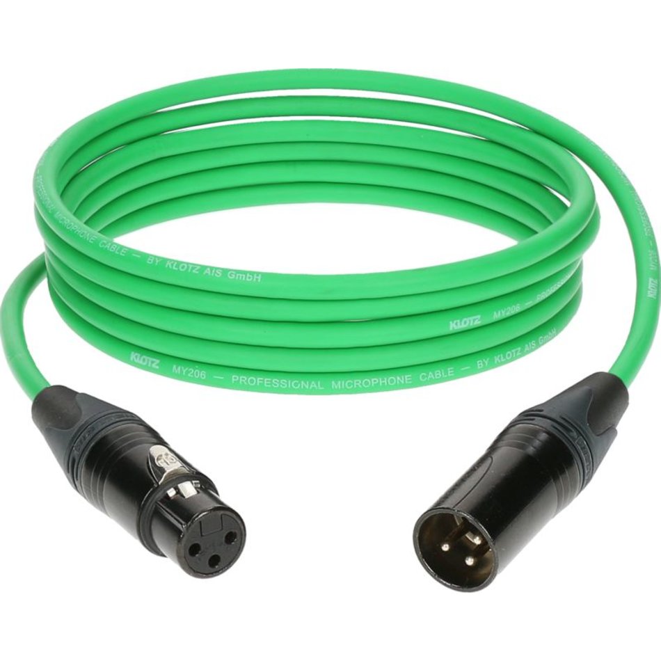 Mikrofonkabel grün 3m Neutrik M1 Mikrofonkabel grün 3m Neutrik M1
