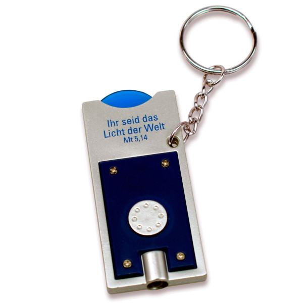 Schlüsselanhänger mit Einkaufswagenchip - blau