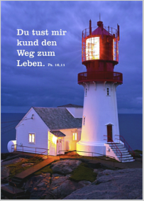 Postkarte - Leuchtturm - Psalm 16,11