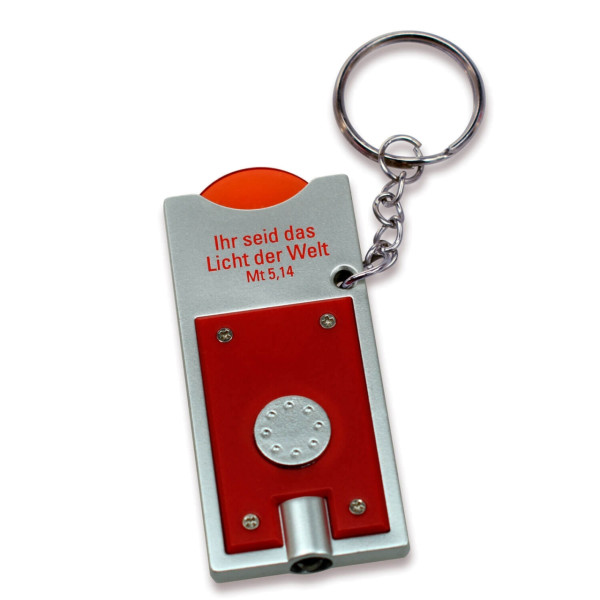 Schlüsselanhänger mit Einkaufswagenchip - rot