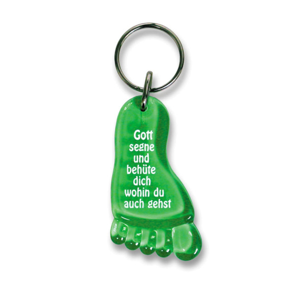 Schlüsselanhänger Fuß - grün