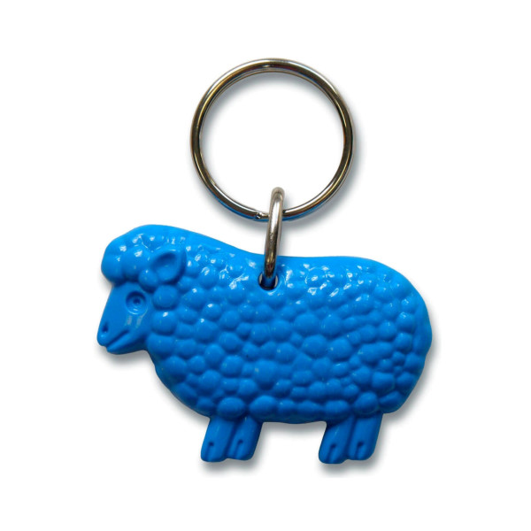 Schlüsselanhänger Schaf - blau