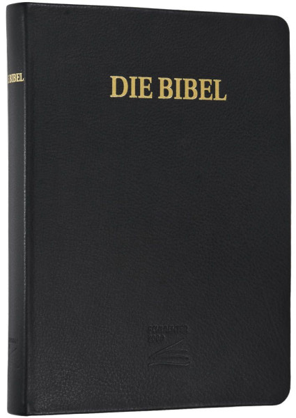Bibel Schlachter 2000 mit Schreibrand schwarz Softcover Goldschnitt ohne PS