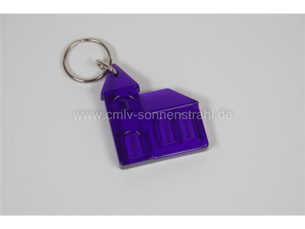 Schlüsselanhänger Kirche - violett